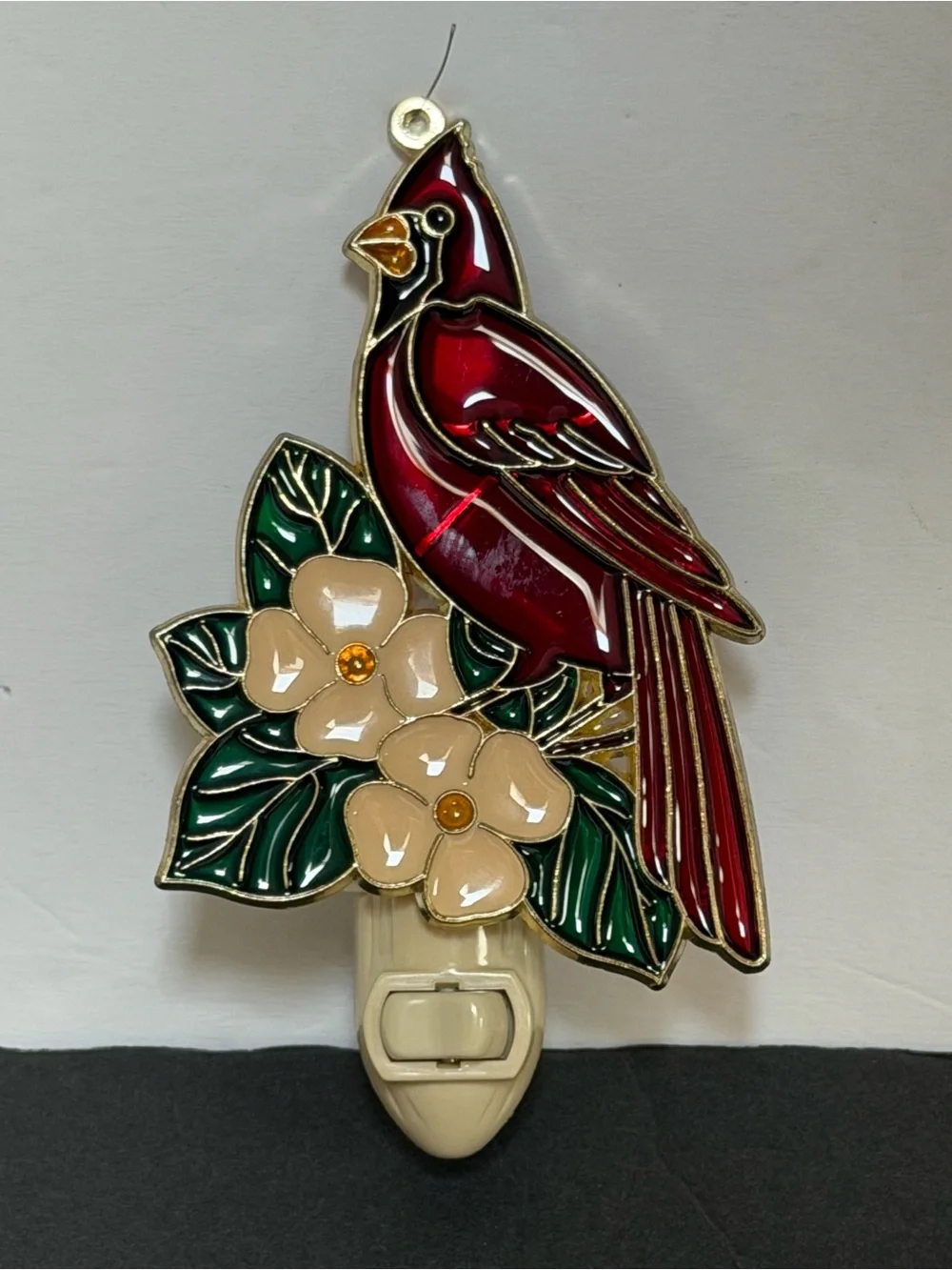 Red Cardinal Decorative Bird Perch Night Light